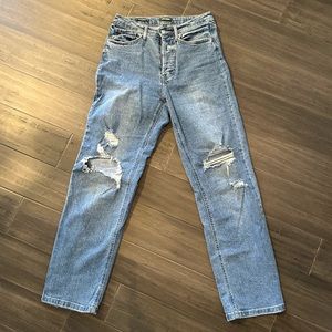 Target Wild Fable Super High Rise Distressed Straight Jeans